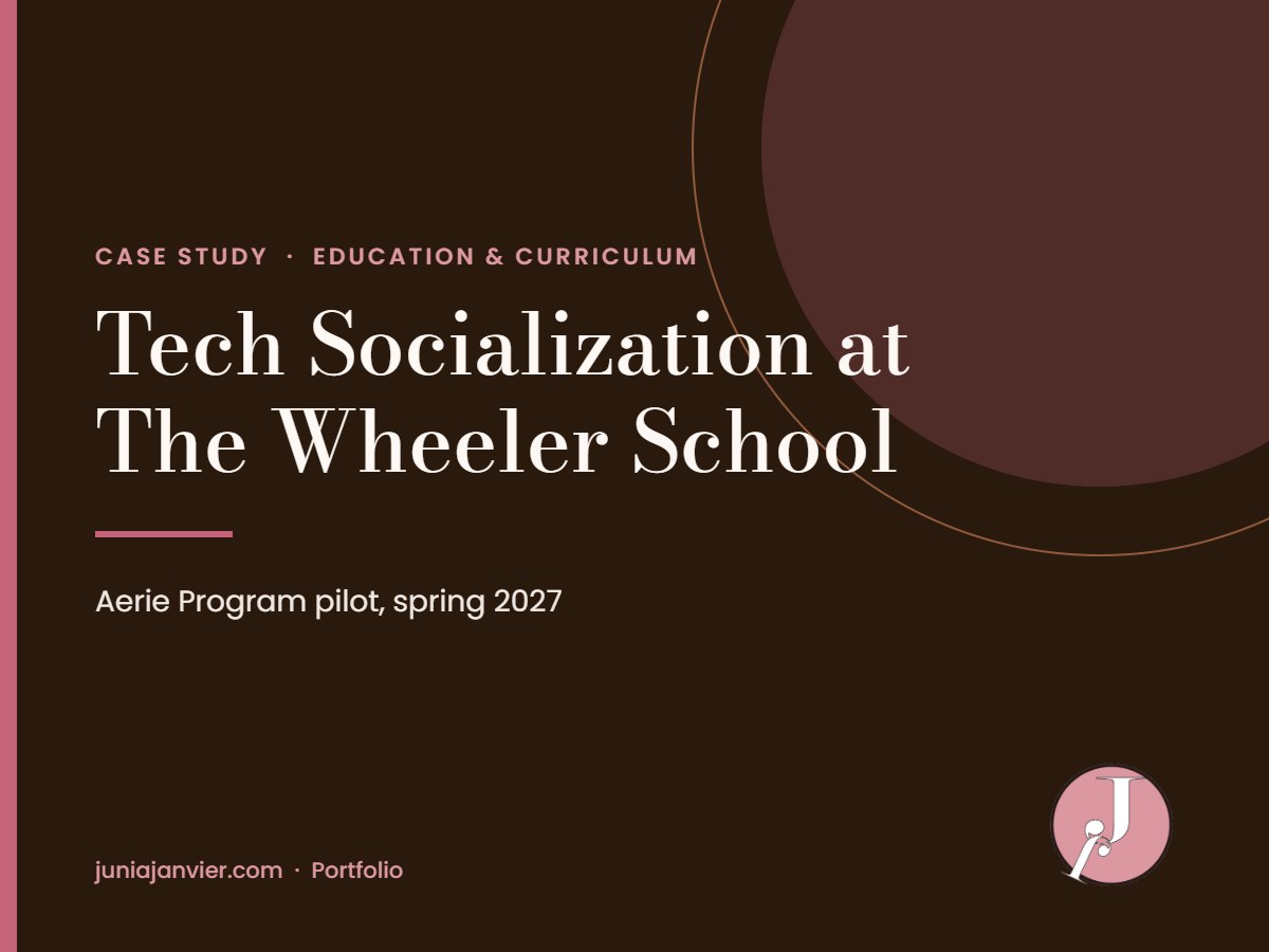 Tech Socialization at The Wheeler School case study cover